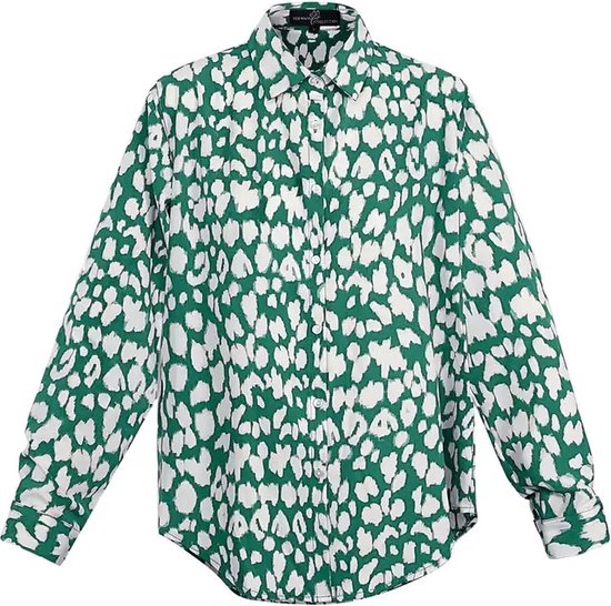 Chiffon blouse in een leo look voor dames in Beige Chiffon blouse in een leo look voor dames in Beige