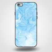 Smartphonica Telefoonhoesje voor iPhone 6/6s met marmer opdruk - TPU backcover case marble design - Lichtblauw / Back Cover geschikt voor Apple iPhone 6/6s