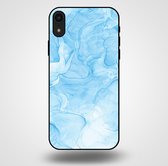 Smartphonica Telefoonhoesje voor iPhone Xr met marmer opdruk - TPU backcover case marble design - Lichtblauw / Back Cover geschikt voor Apple iPhone XR