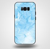 Smartphonica Telefoonhoesje voor Samsung Galaxy S8 met marmer opdruk - TPU backcover case marble design - Lichtblauw / Back Cover geschikt voor Samsung Galaxy S8