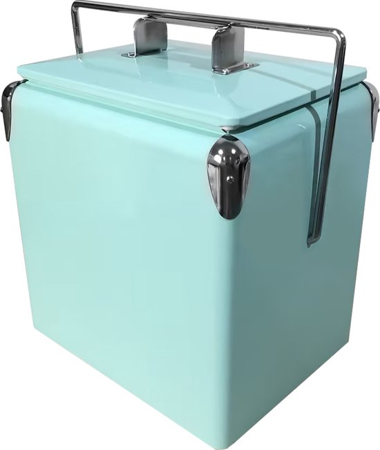AXI Retro Cooler Mini Mint Koelbox met afneembare deksel en