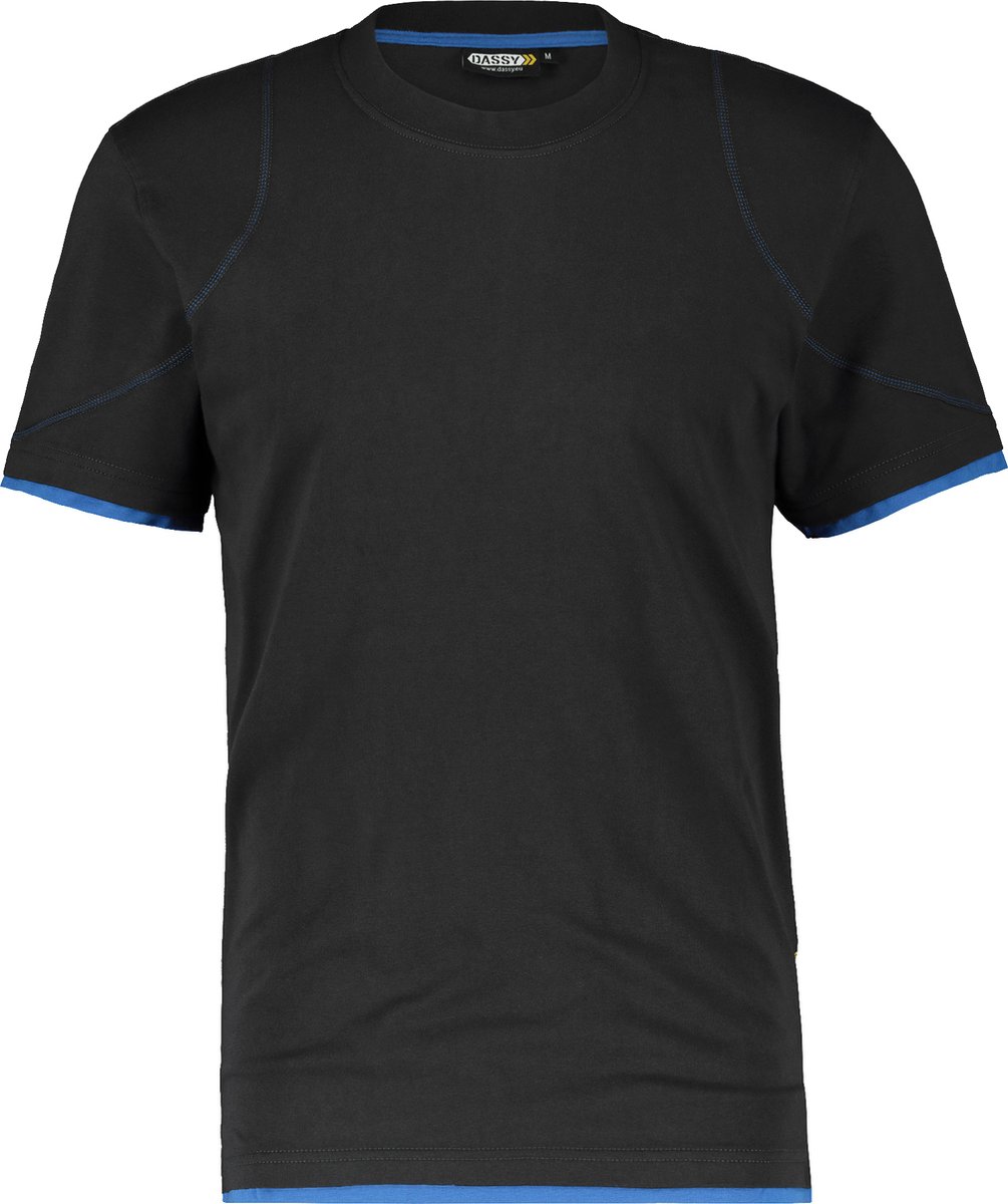 DASSY® Kinetic T-shirt - maat S - ZWART/AZUURBLAUW