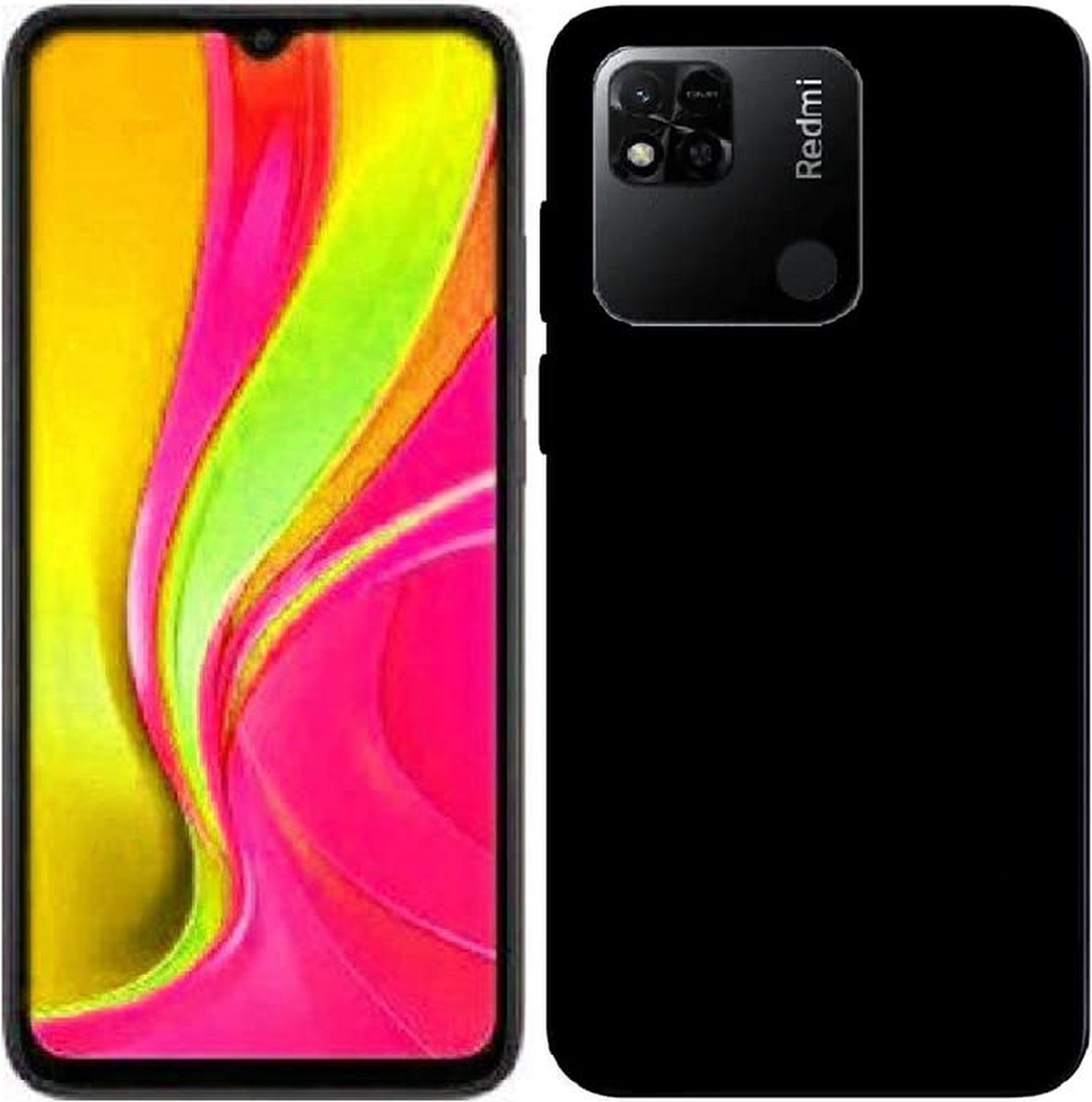 Flexibele achterkant Silicone hoesje Zwart Geschikt voor: Xiaomi Redmi 10A