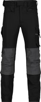 DASSY® Impax Pantalon de travail stretch avec poches genoux - maat 52 - NOIR/GRIS ANTHRACITE
