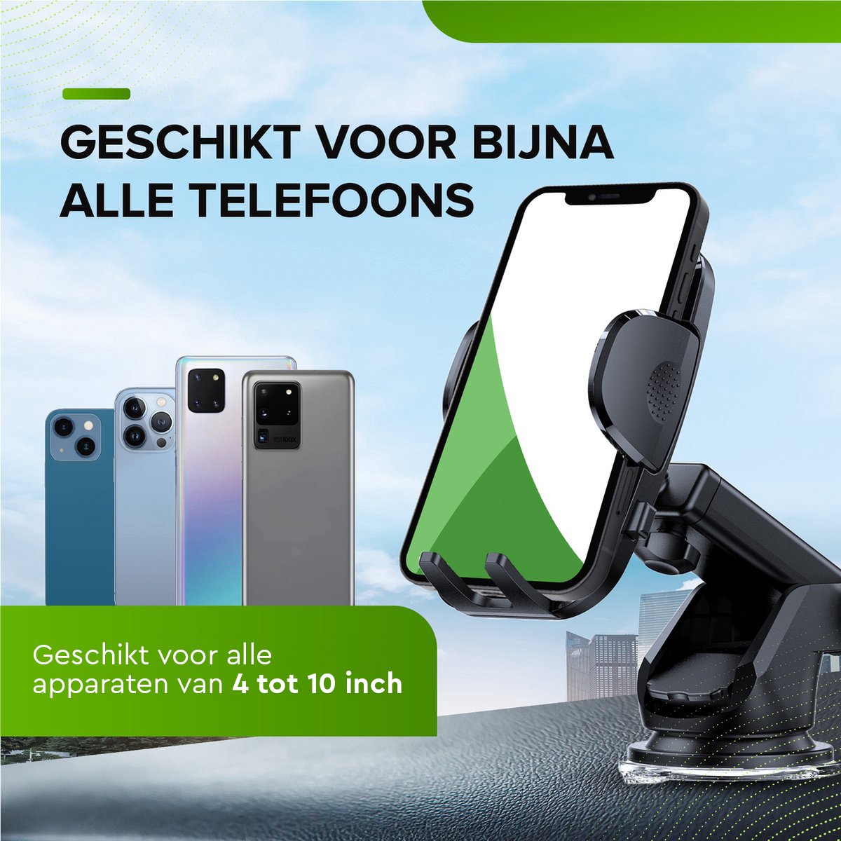 iSetchi Telefoonhouder Auto met Extra Sterke Zuignap (3-in-1) - Autohouder Voor Raam, Dashboard & Ventilatie Luchtrooster - GSM Mobiel Houder – foto 7