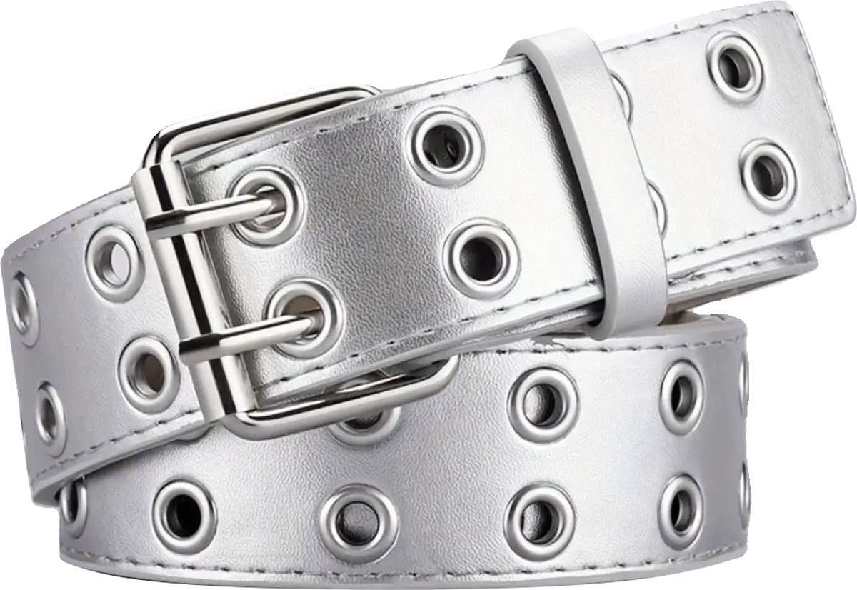 Stud Riem - Zilver | Riemmaat 90 cm | Kunstleer | Fashion Favorite