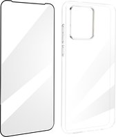 Bigben Connected, Case voor Motorola Moto G84 Zacht siliconen gehard glas 9H hardheid, Transparant