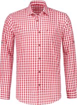 Bel Party Wears / - Tiroler Hemd Rood wit voor Mannen / Oktoberfest Maat L