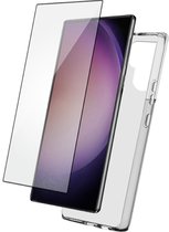 Bigben Connected - Transparant Telefoonhoesje - Gehard Glas Screenprotector geschikt voor Samsung Galaxy S24 Ultra - SmartFrame installatiekit