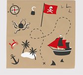 Papieren servetten Piraat - 20 stuks - 16,5 x 16,5 cm - pirate - piraten - pirates of the Caribbean