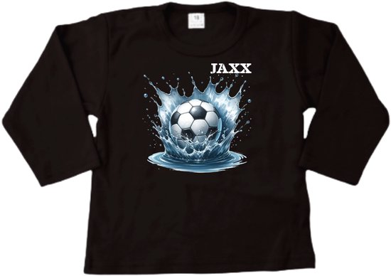 Shirt kind - Naam - Sport - Voetbal spetter - Kinder shirt met lange mouwen - Voetbal shirt met naam - Maat 56