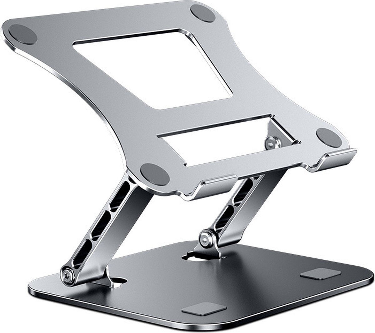 Laptop standaard verstelbaar - Laptopstandaarden- Laptop verhoger - Laptop standaard opvouwbaar - Hoogwaardig Aluminium - V 11 t/m 17 inch - erstelbaar - Zilver