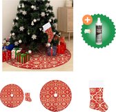 vidaXL Kerstboomrok luxe met sok 122 cm stof rood Kerstboomrok Inclusief Reiniger