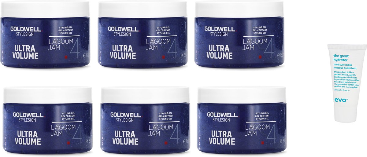 6x Goldwell - Stylesign Volume Ultra Volume Lagoom Jam Styling Gel - 150 ml + Gratis Evo Travelsize