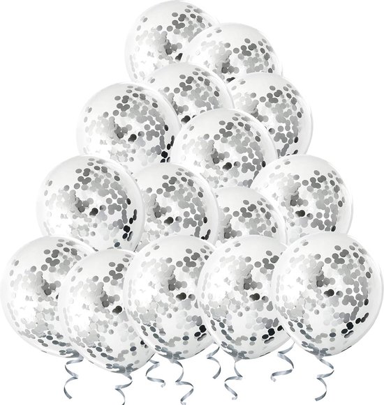 Zilveren Ballonnen Confetti Ballon Versiering 75 Stuks