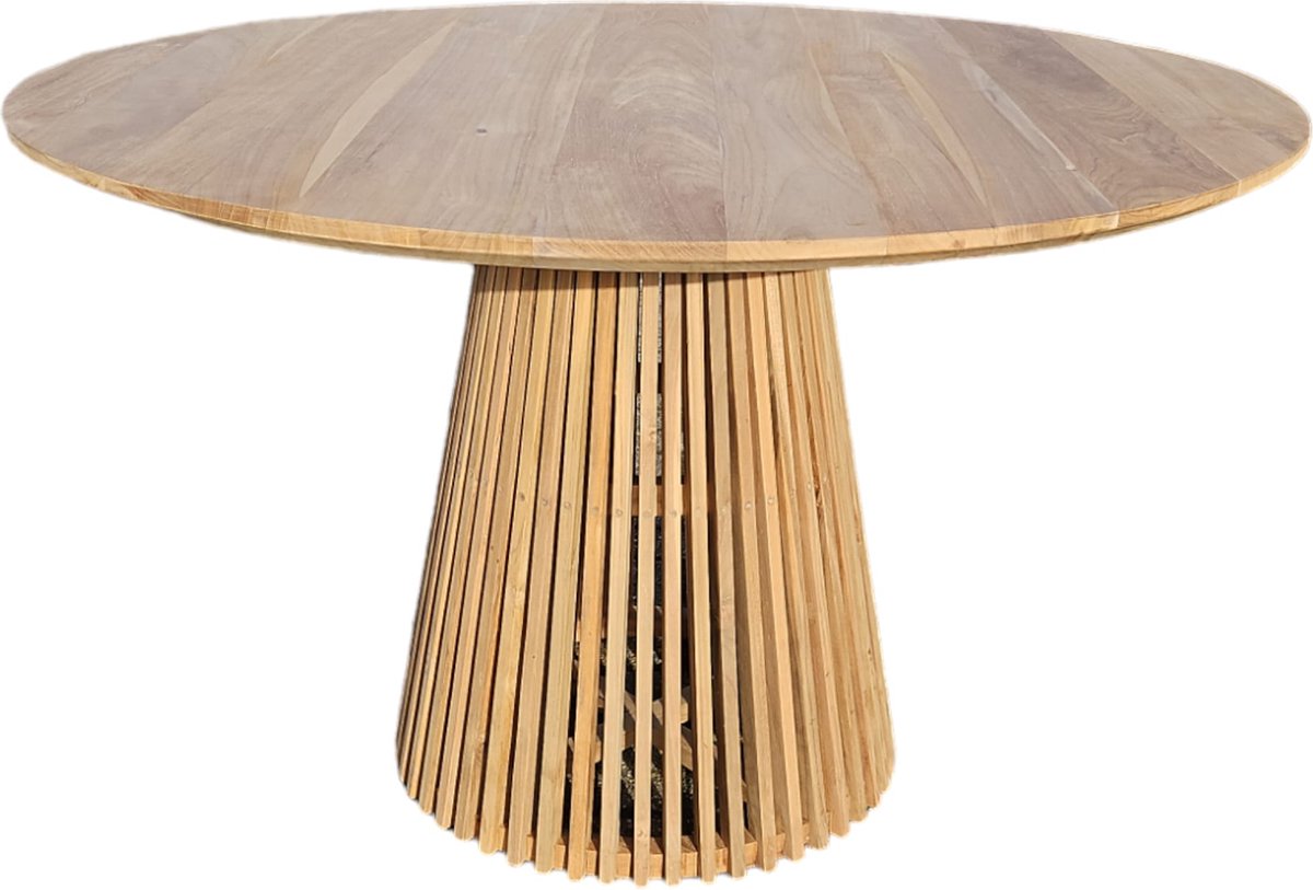 Ronde Teakhouten Eettafel 120cm uit Indonesië