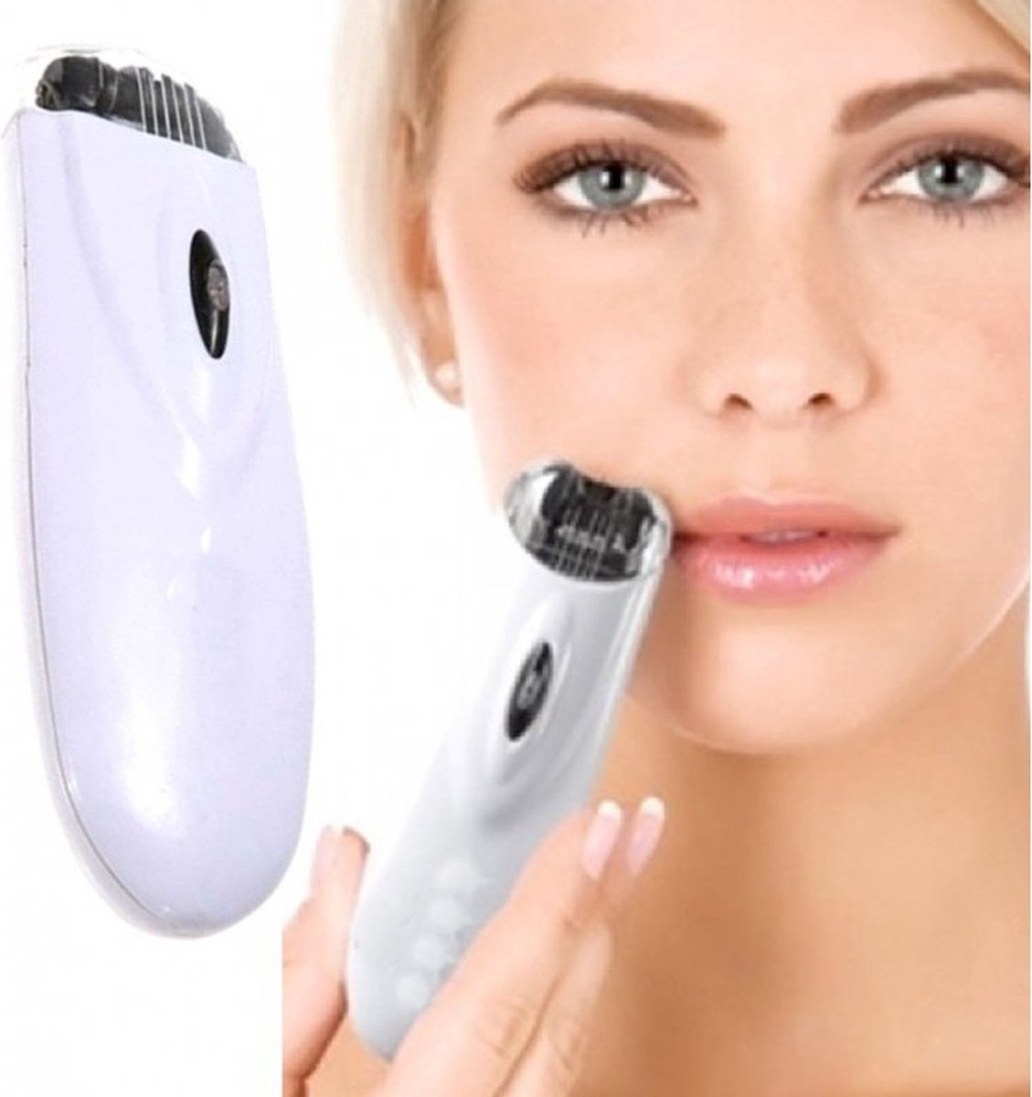 IBBO® - Gezichtsepilator - Bikini Epilator - Snor Epilator - Ontharing - Armen en Benen Ontharen - Snoerloos - Batterijen -Trimmer vrouw - Bikini - Wit