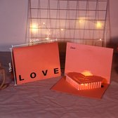 Carte de vœux romantique en papier 3D avec fonction d'enregistrement lumineux et sonore – Uniek et personnelle – Siècle des Lumières d'ambiance – Message enregistrable