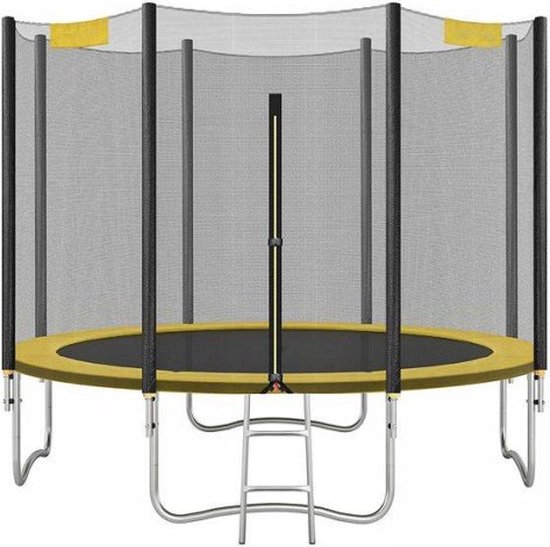 Trampoline vervangingsnet, 244/305/306 cm veiligheidsnet, UV-bestendig vervangingsnet, rond beschermnet voor tuintrampoline, geschikt voor 6 of 8 palen