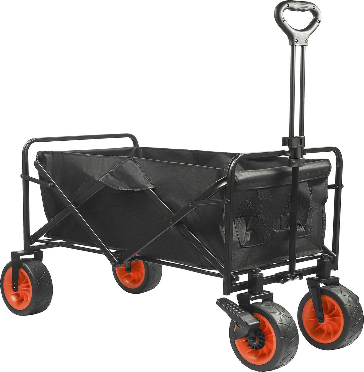 Niceey Bolderkar - Opvouwbaar - 100KG Draagkracht - 96L - Inklapbare Bolderwagen/Transportwagen - 2 Standen - Wasbaar Polyester - 98x50cm - Zwart