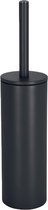 Spirella Luxe Toiletborstel in houder Cannes - zwart - metaal - 40 x 9 cm - met binnenbak