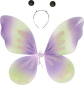 Ensemble d'habillage papillon - ailes et diadème - violet - enfants - accessoires d'habillage de carnaval