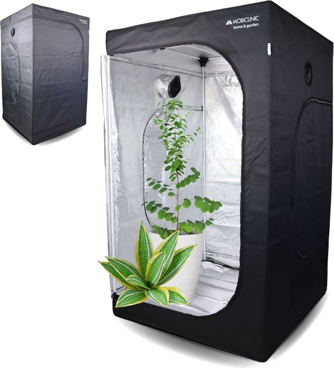 Mobiclinic Growbox - Kweektent in huis - Waterdicht - Growtent Binnen - Growbox om Planten te Kweken - planten kweken - Zwart&Groen - Planten Dark Room - Greenhouse - Waterdicht - 120 x120x 200 cm - Maat M
