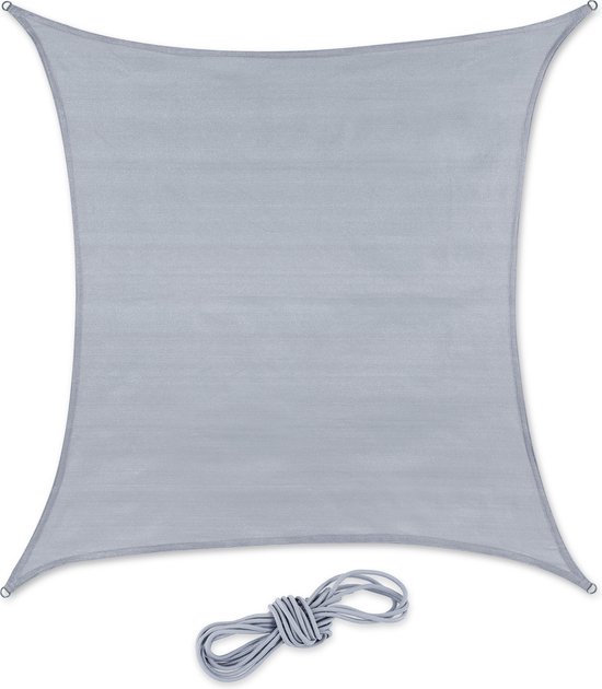 Relaxdays Schaduwdoek Rechthoekig HDPE Zonnedoek Concaaf Verschillende Groottes Beige 2 X 4 M 594865447