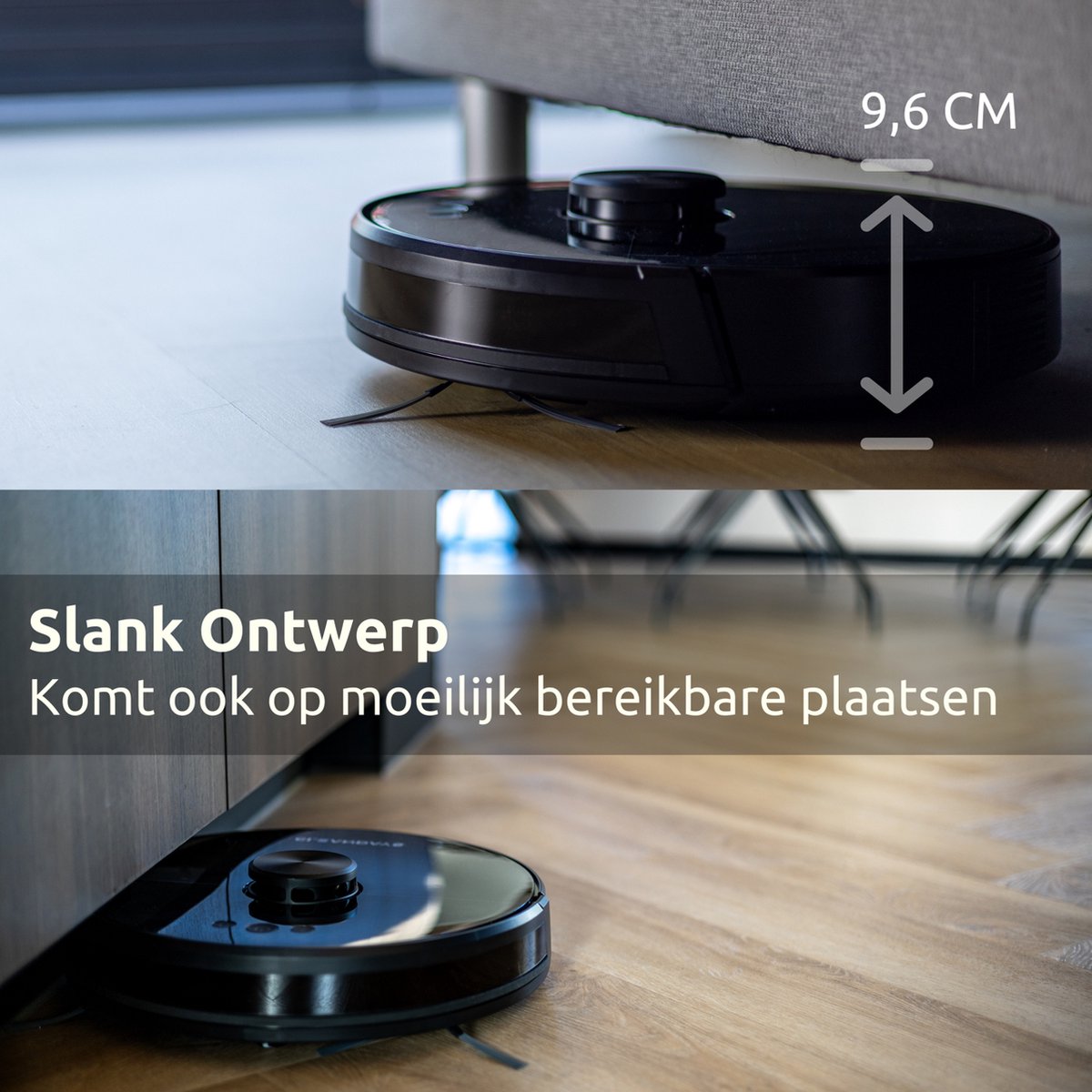 Lidar Robotstofzuiger met Dweilfunctie - Laser Navigatie - Y-mopping dweilrobot - geschikt voor huisdieren - met laadstation - CleanDays XR-500 — afbeelding 5