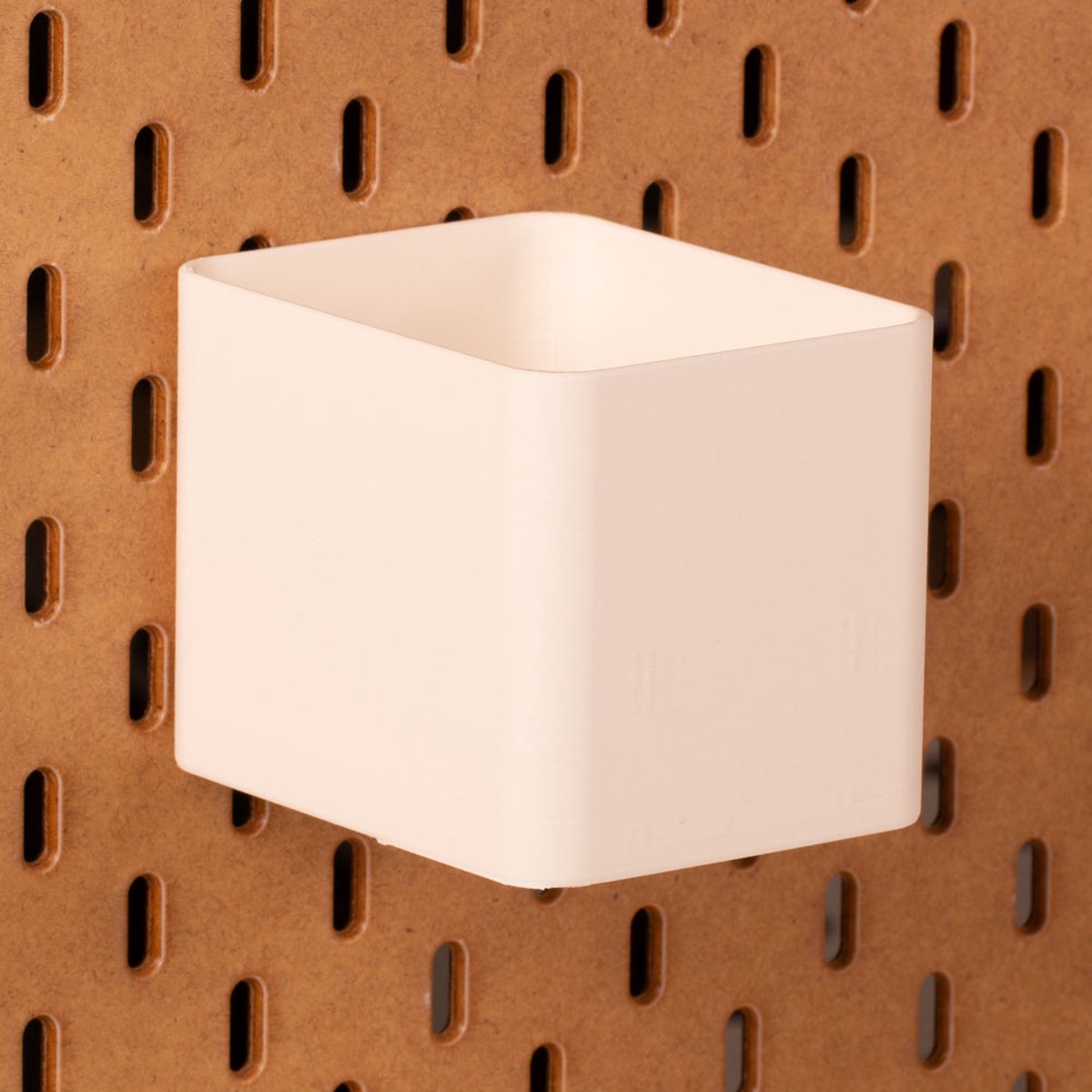 Standaard bakje voor Ikea Skadis pegboard 8x10x8 cm - Wit - Met tussenschotjes - Opberger
