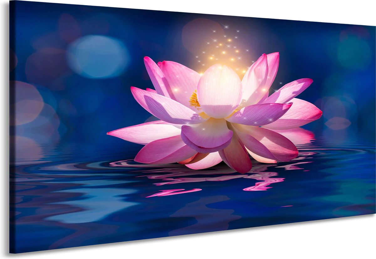 karo-art Schilderij - Betoverende Lotus, 2 maten, premium print Multikleur