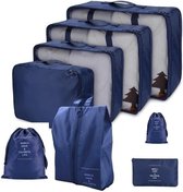 Cubes d'emballage 8 pièces pour voyage, Cube de voyage, ensemble, valise pliable, organisateur, sacs à bagages légers (bleu marine Style 1)