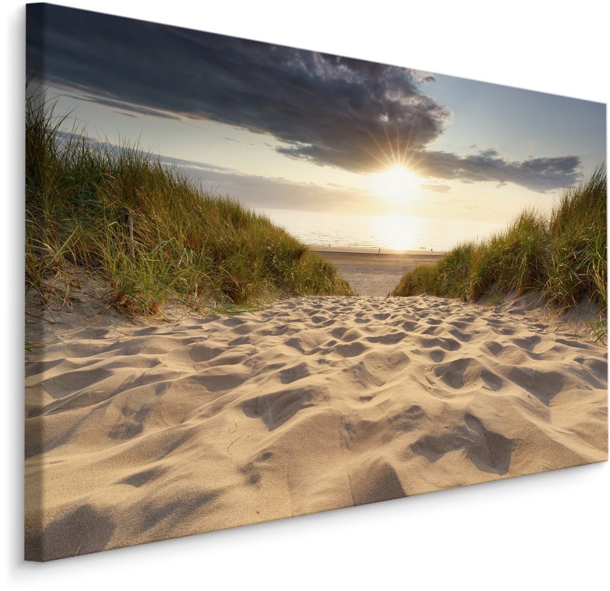 karo-art Schilderij Weg naar de Noordzee, multi-gekleurd, wanddecoratie Multikleur