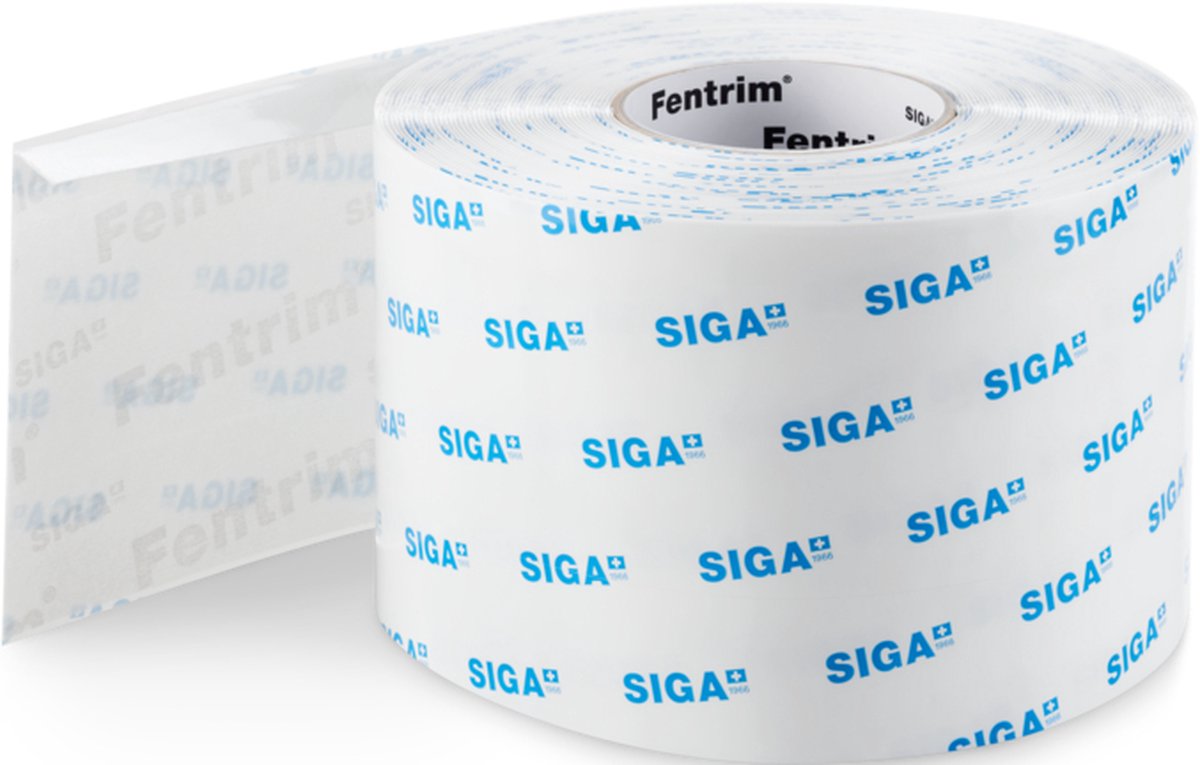 Siga Fentrim IS 20 - 150 mm – 15/135 mm x 25m - Extreme lijmkracht over het gehele vlak - Voorgevouwen 15 mm, zonder scheidingsstroken