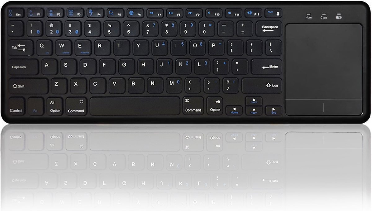 NÖRDIC KB-100 Toetsenbord met Touchpad - Bluetooth 5.0 - US Indeling - 78 Keys - Multipairing IOS, Android en Windows