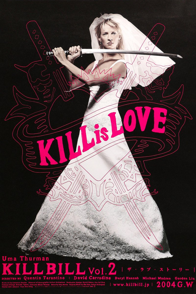 karo-art Poster - Kill Bill Vol2, Filmposter film van Quentin Tarantino, Premium Print, Professioneel Fotopapier Multikleur