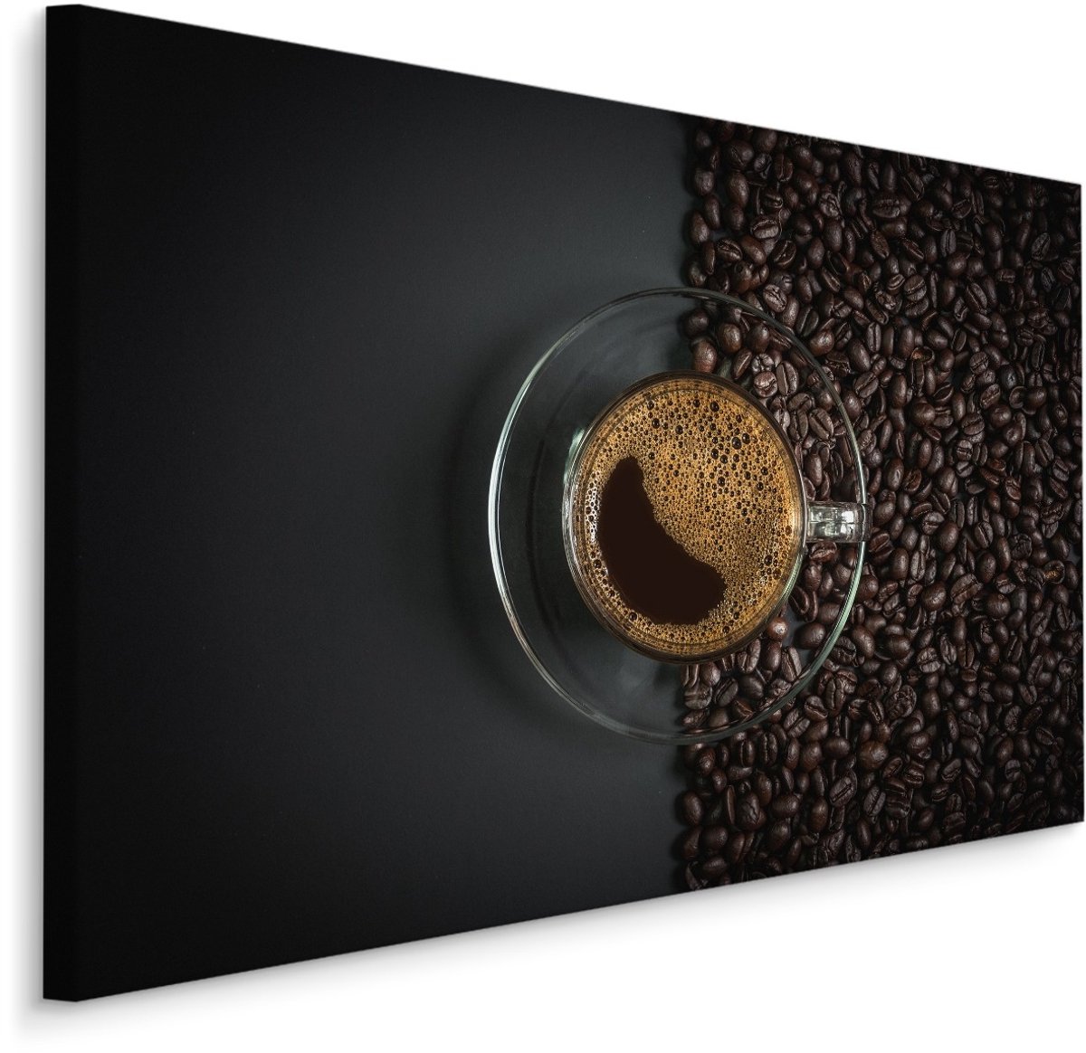 karo-art Schilderij - Espresso en Koffiebonen, Premium print Multikleur