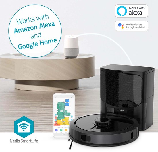 Aspirateur robot SmartLife - Navigation laser - Wi-Fi - Capacité du réservoir : 0,6 l - Chargement automatique - Durée de fonctionnement maximale : 240 min - Zwart - Android / IOS