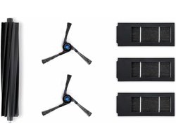ECOVACS - DEEBOT X2 Omni - Accessoire kit - 1x Anti-Tangle hoofdborstel (siliconen rubber) 4x Zijborstels (zwart) 3x Antibacteriële filters (schuim + filter met houder)