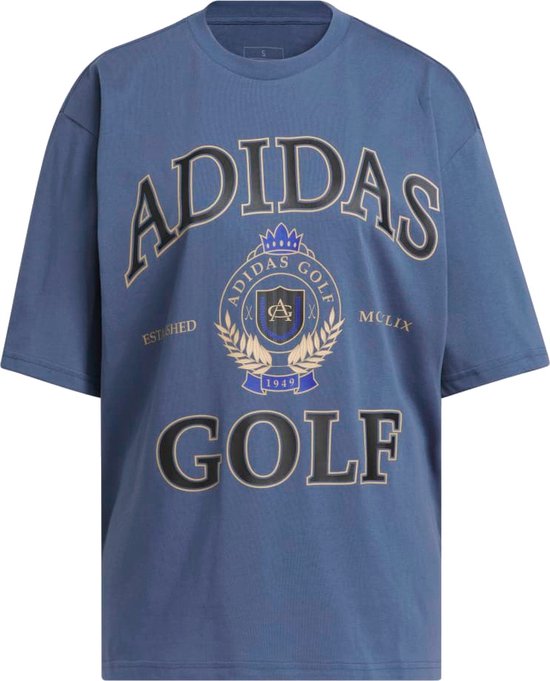 Adidas Go-to Crest Graphic Boyfriend T-shirt Dames Blauw Maat L bol