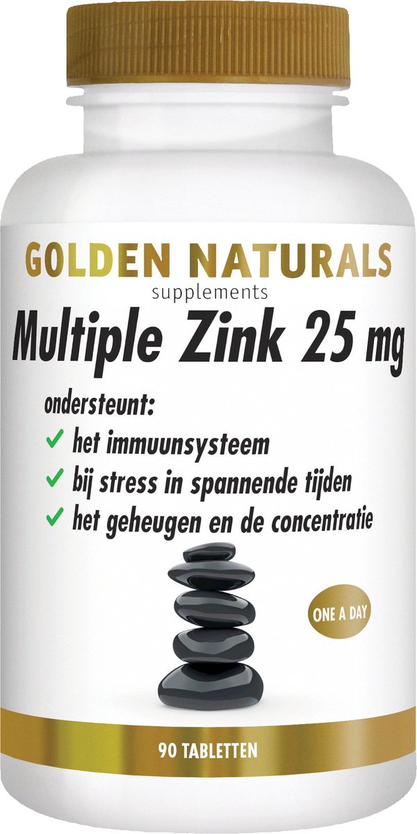Goedkoopste Golden Naturals Multiple Zink 25mg (90 veganistische tabletten