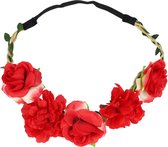 Haarband Bloemen Duo Rood Hoofdband Bloem Hair Flower