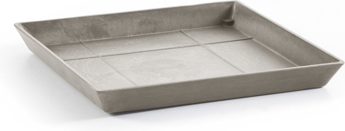 Ecopots Saucer Square - Taupe - 28 x H3 cm - Vierkante taupe onderschotel met waterreservoir
