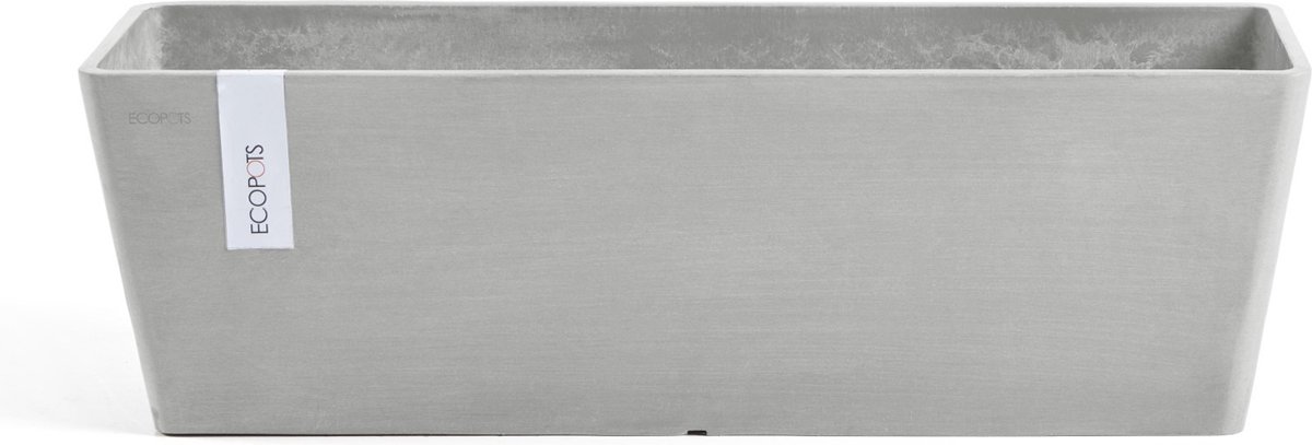 Ecopots Bruges 45 - White Grey - 45 x 17,7 x H17 cm - Rechthoekige witgrijze bloempot / plantenbak