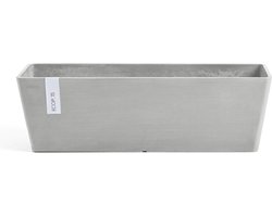 Ecopots Bruges 45 - White Grey - 45 x 17,7 x H17 cm - Rechthoekige witgrijze bloempot / plantenbak