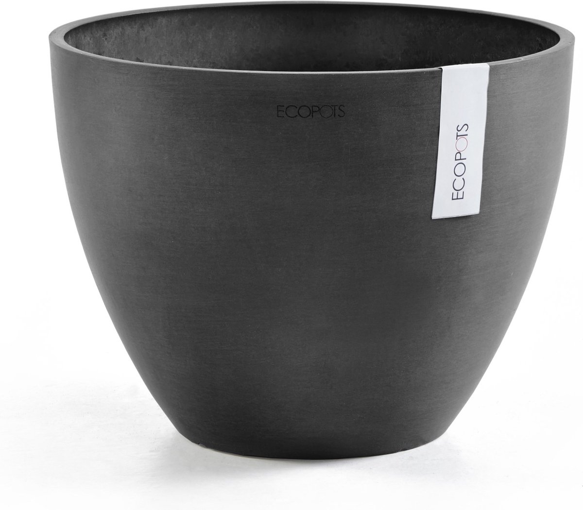 Ecopots Antwerp 50 - Dark Grey - Ø50 x H38,8 cm - Ronde donkergrijze bloempot