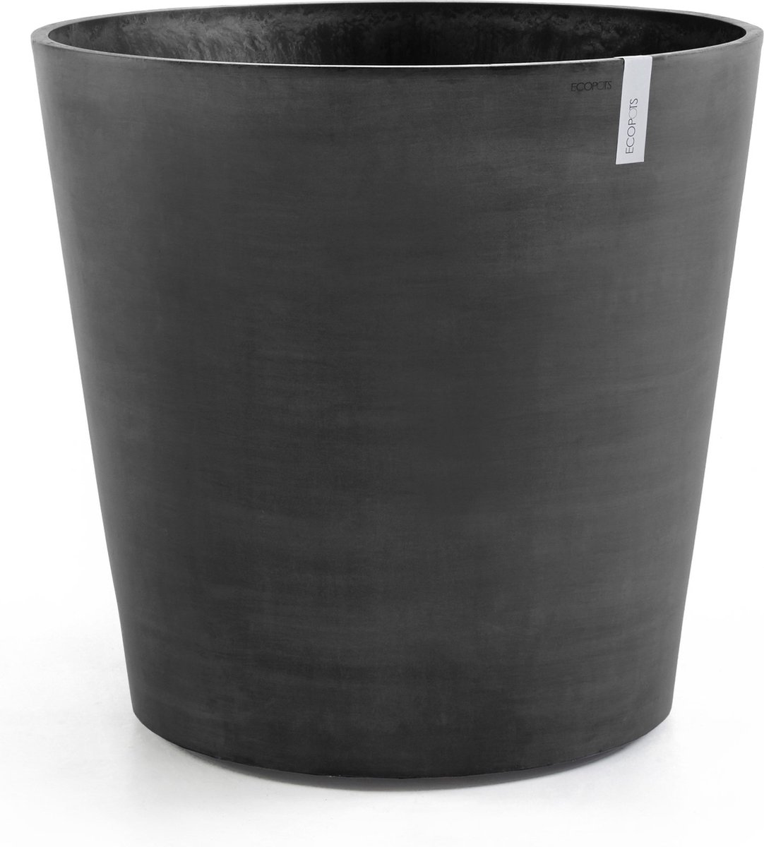 Ecopots Amsterdam Wheels 100 - Dark Grey - Ø100,2 x H88,7 cm - Ronde donkergrijze bloempot op wielen