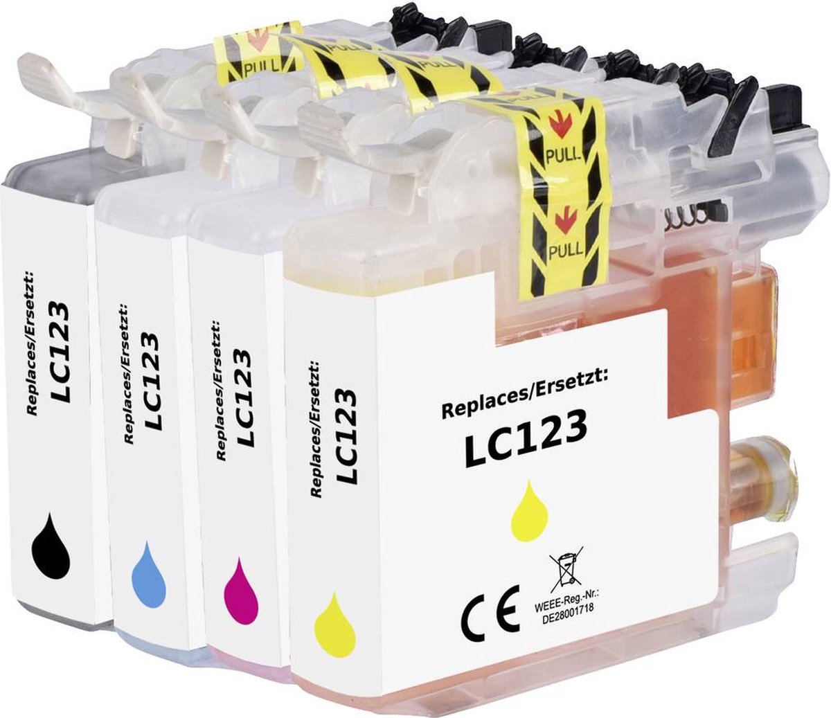 Renkforce Inktcartridge vervangt Brother LC-123BK, LC-123C, LC-123M, LC-123Y Compatibel Combipack Zwart, Cyaan, Magenta