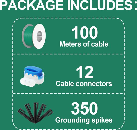 Kit Câble Périmétrique Robot Tondeuse VIBINHO - 50m Avec Piquets Et Connecteurs - Compatible Husqvarna, Gardena, Bosch, Worx...