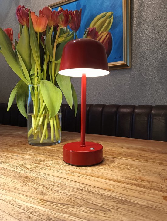 - Ags - Lampe LED Rétro Colorée - Lampe de Table Design Sans Fil USB -Rouge-Jaune- Zwart-Vert